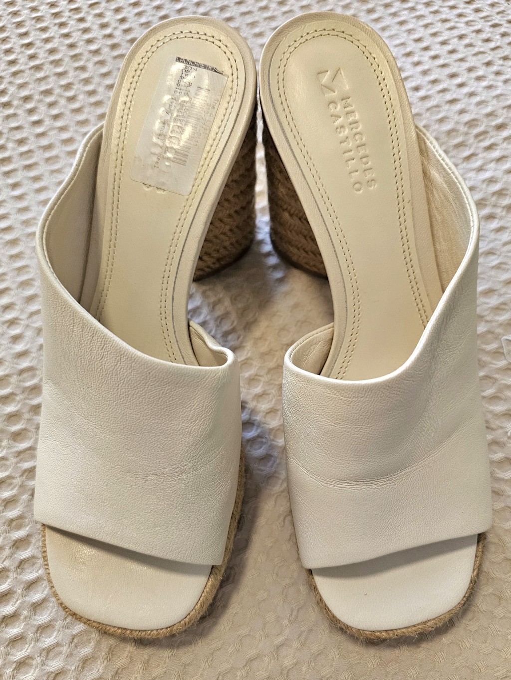 Mercedes Castillo Rocio Ivory Leather Platform Mule Sandals Nwt Size 7.5 — image 4 of 8